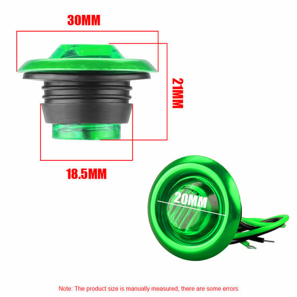 10X 3/4\" 12V LED Markørlys Lastbil Trailer Rund Side Bullet Indikator Grøn