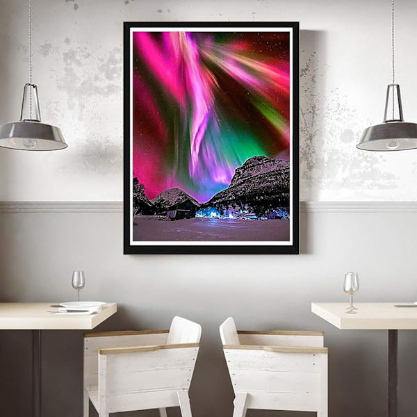 Aurora timanttimaalaussarjat, timanttitaide, maalaus numeroittain, pyöreä käsityökanvas timanteilla kodin seinäkoristeluun 12x16 tuumaa