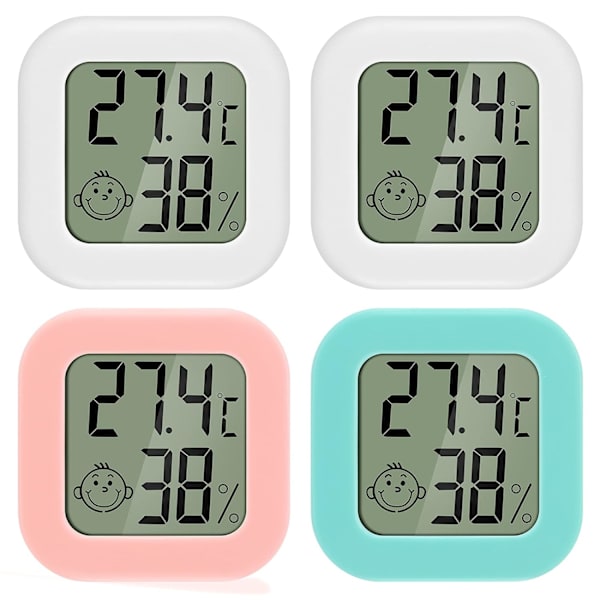 Mini LCD Digital inomhus termometer hygrometer 4 st termo hygrometer komfortnivåindikator hög noggrannhet bärbar