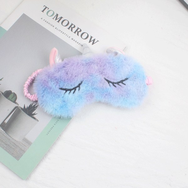 Blue Violet Mixed Sleep Eye Mask, Animal Eye Mask Cartoon Plush Eye Mask Breathable Travel Eye Mask for Women and Kids