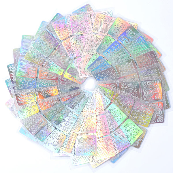 Kynsien taidekynsien stencilit, kynsien stencilit, vinyyli stencilit kynsien taiteeseen, 144 kappaletta 24 arkin stencilit, erilaiset tyylit kynsien stencilit kynsien taidetarrat kynsiin