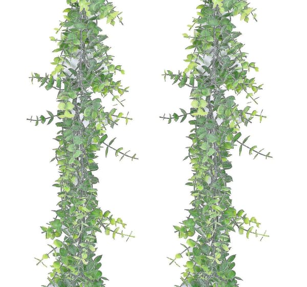 Falsk eukalyptus grönska girlang bröllop bakgrund båge väggdekor set1