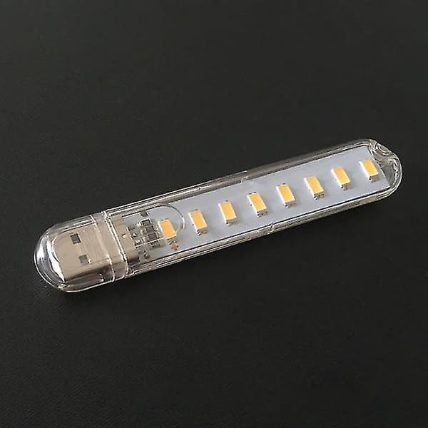8 Led-käyttöinen minilukulamppu Warm Light