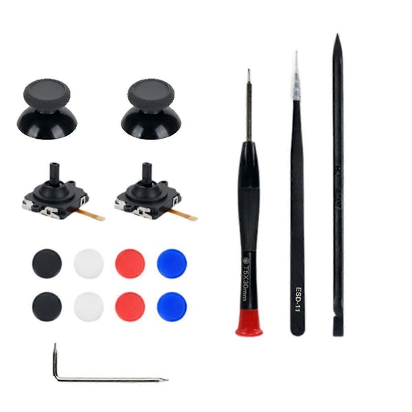 Ersättning för 3 VR Handtag 3D Analog Joystick Thumb Stick med Joystick-kåpa & Demonteringsverktyg