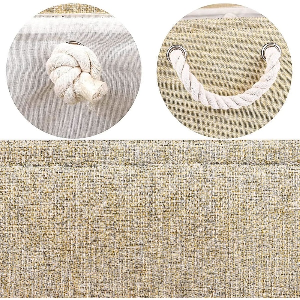 Stof opbevaringskasser, beige opbevaringskurve til hylder og skabe Gold 35x25x17cm