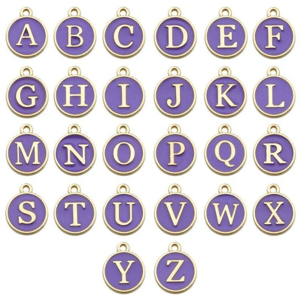 10 färger tillgängliga DIY legeringstillbehör 1 set med vardera 26 alfabetsborste dubbelsidiga legeringsdroppoljehängen Style I