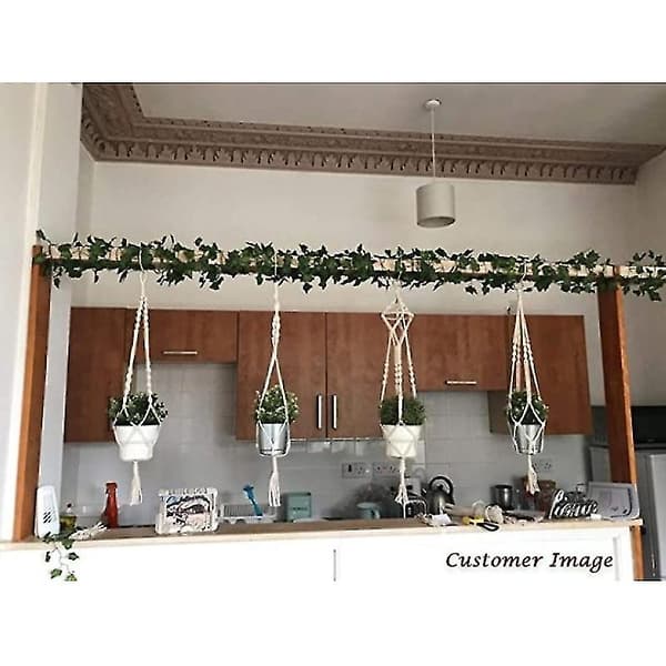 Set med 4 blomkrukor inomhus och utomhus Macrame växtkrukor
