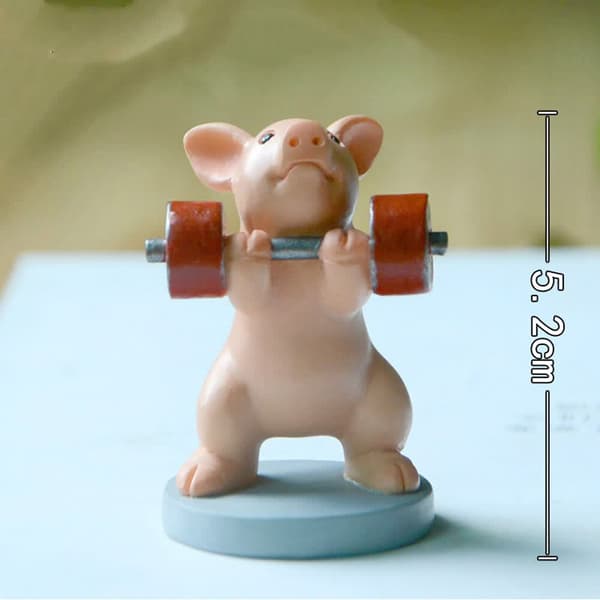 Miniatyr fe hage gris statue - Mini prøv igjen gris