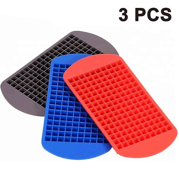 3-pack silikon mini isbitbrickor, 160 hålrums små isbitformar