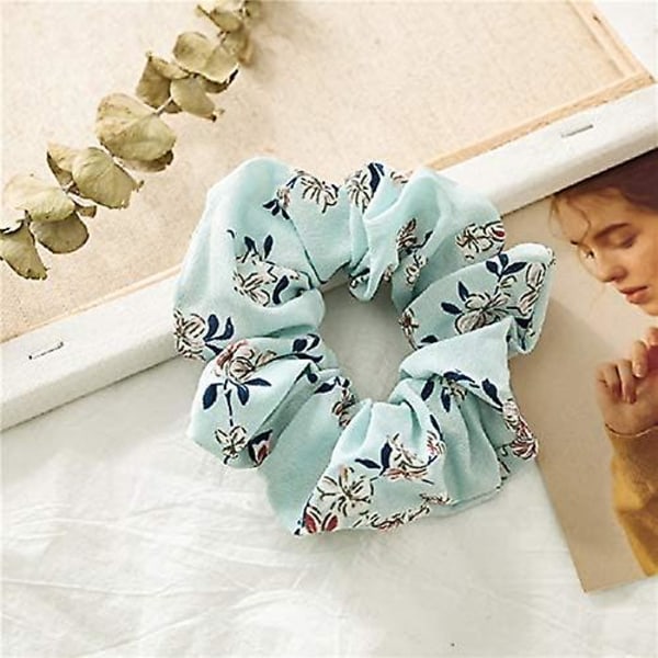 4 stk. Chiffon Blomster Flamingo Hår Scrunchies Kvinder Pige Hår Bånd