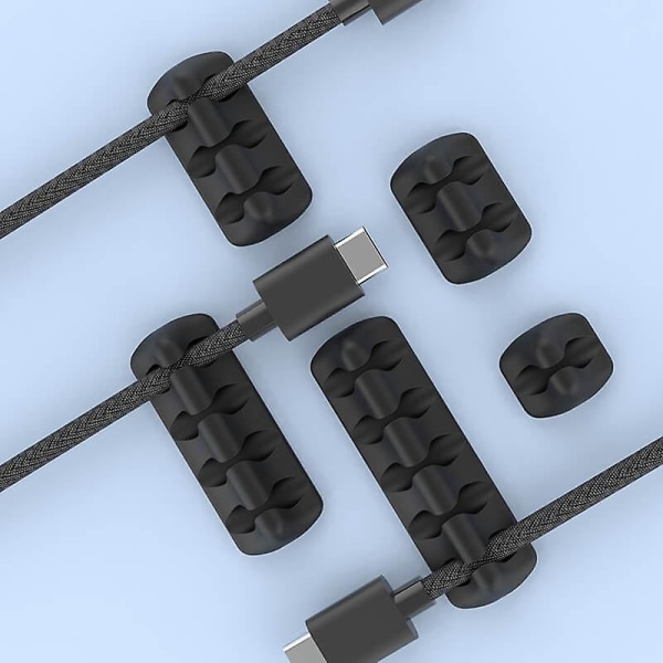 Kabelklämmor Kabelhållare [5-pack] Flerfunktionskabelguide Kabelorganisatör Set Black