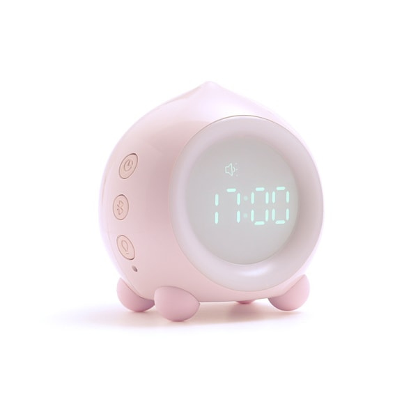 Pink Children's Alarm Clock Luminous LED Digital Wake-up Lamp Night Light for Girls Boys Day Night Child Adjustable Volume Snooze Alarm Clock in USB