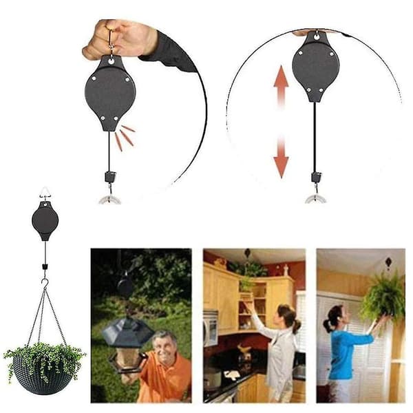 2 st. Retractable Hook Matt Svart Dekorativ Hook Decor