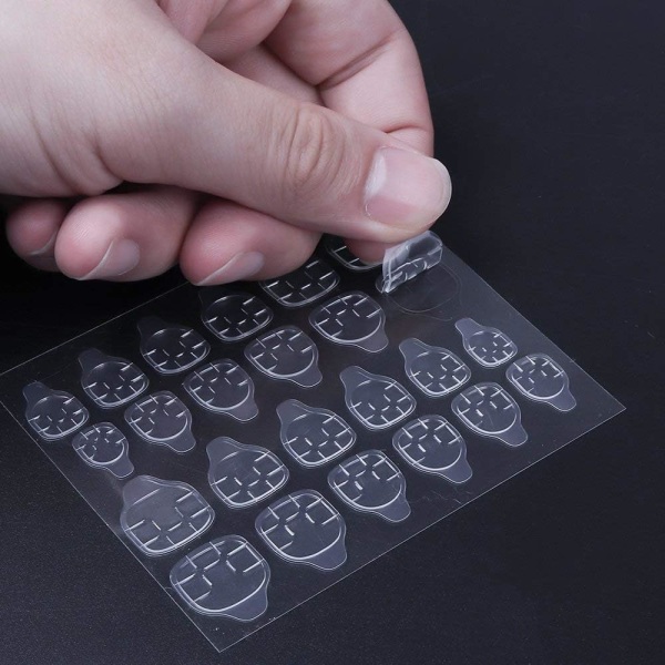 10 ark (240 st) Dubbelsidigt nagelklistermärke, nagellim Jelly Gel Tejp Nagellimflikar Transparent flexibelt självhäftande falska nageltips för maniska