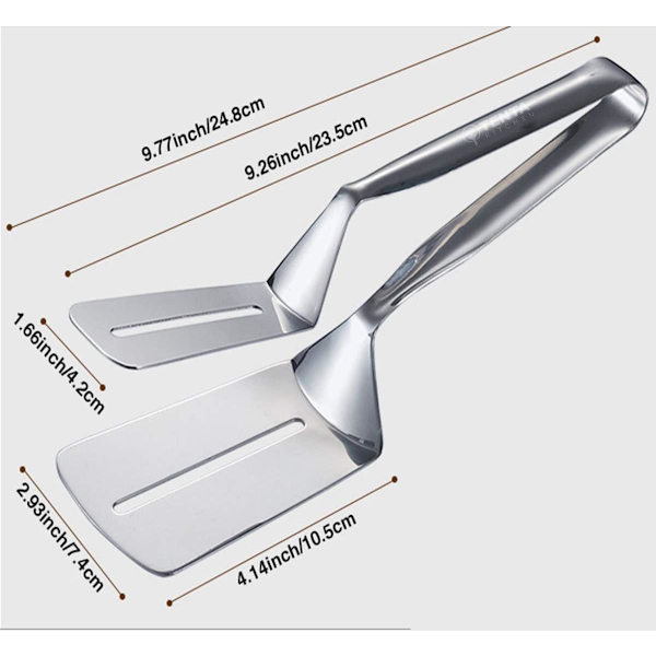 Multifunktionel 10 tommer premium rustfrit stål tang brødtang/stegt bøftang/grilltang