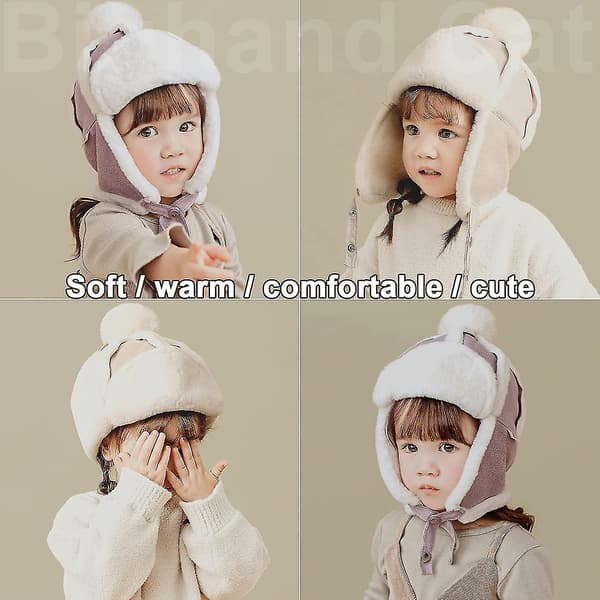 Baby Boy Ushanka Ørevarmer Vinter Trooper Cap Unisex Børne Trapper Hat Khaki