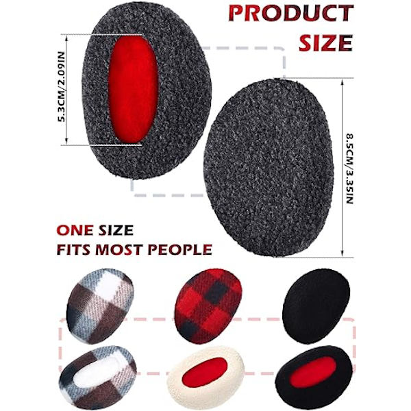 Pairs No-Band Thicken Fleece Earmuffs för vintern, Cold Weather Earmuffs för kvinnor