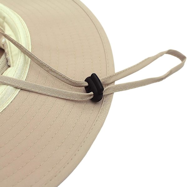 Unisex bredskygget hat, UPF 50+ vandtæt solbeskyttelse, sommer UV-beskyttelse Boonie Hat Khaki