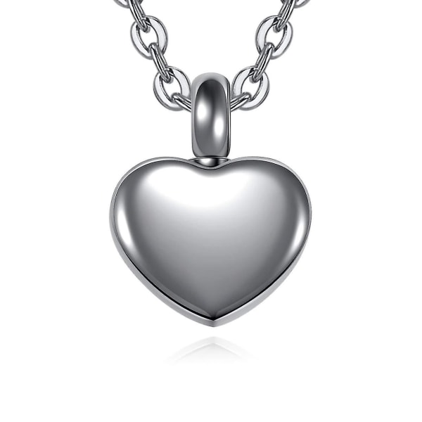 Kremering Urn Halsband För Kvinnor Män Rostfritt stål Aska Minnesak Hänge Litet hjärta Memorial Halsband Silver