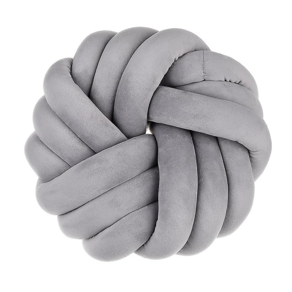 Knot Ball Kudde - Knot Ball Kudde Handgjord tupplurskudde Plysch dekorativ slängkudde för sovrumssoffa Bilkontor Grey