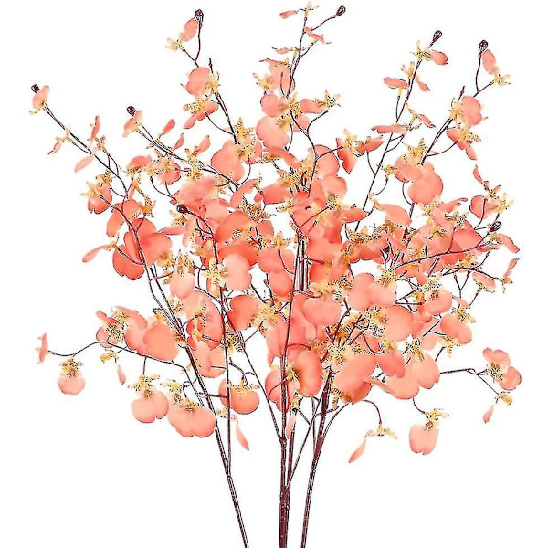 4 stk Kunstig orkidé silkeblomst falsk blomsterbukett falsk dansende dame orkidé falsk Phalaenopsis orkidé for Diy