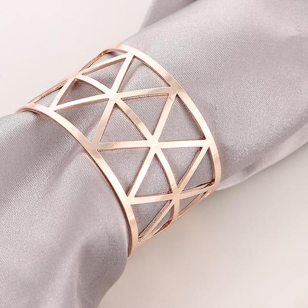 12 stk serviettringer, hotellserviettklemme, serviettspenne i rustfritt stål, serviettringholdere for spisestue Rose Gold