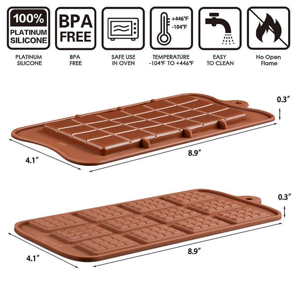 4 stk. silikone chokoladeforme, non-stick silikone slikforme bage cupcakeforme isterningbakke til chokolade kage gelé