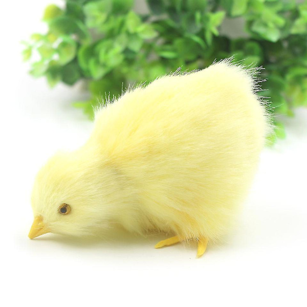 Kylling leketøy med galende falsk kylling påskedekorasjon DIY miniatyr kylling hagedekorasjon hjem påskefestdekorasjon Chick 4