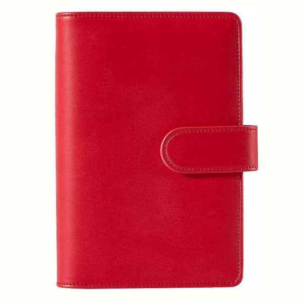 A6 PU-läder anteckningsblock pärm, för sparande kuvert arrangör förvaring Red