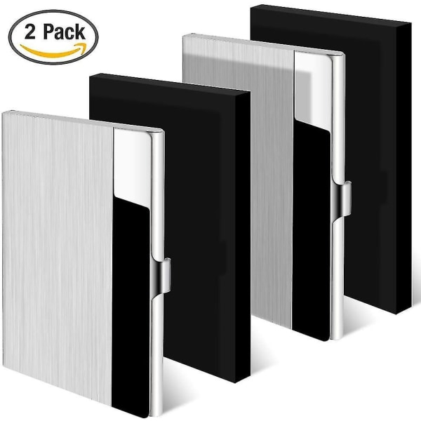 Business Card Cases, 2 Pack Business Card Cases, Stainless Steel Storage