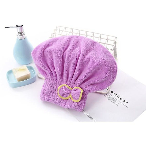 Mikrofiber Hår Tørring Håndklæde Spa Bowknot Wrap Håndklæde Hætte Badeværelse Tilbehør Huer Til Kvinder Designer Badehætte Yellow
