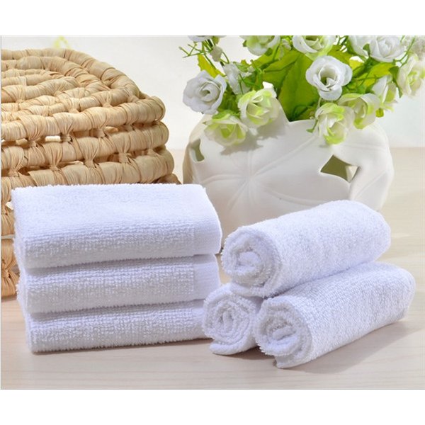 Högkvalitativa vita badlakan i bomull, 6-pack 35*75cm badlakan för pool, spa och gym Lätta och mycket absorberande handdukar