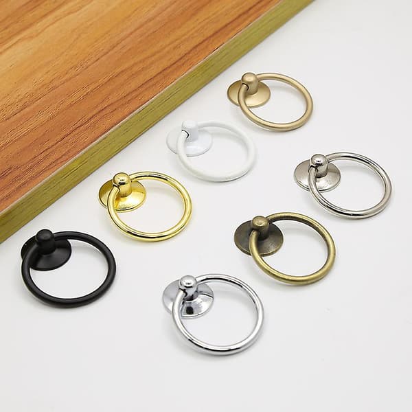 10 stk. Vintage Skuffegreb Skuffe Ring Træk Greb Retro Ring Skuffe Knapper 5pcsBlack 5pcsWhite