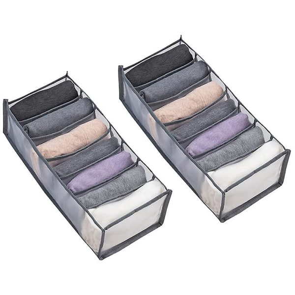 2pcs Foldable Jeans Storage Box Cubes Storage Boxes Socks Clothes Underpants Organizer Drawers Divider Box Cabinet Drawer Divider