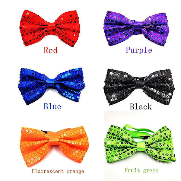 6 stk. Sequin Butterflyslips Dobbeltlags Forbundne Butterflyslips Med Justerbar Rem