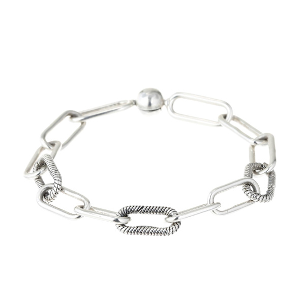 Link Snake Chain Pattern Sirkulær Lås Armring Passer Kvinner Perle Charm Mote Smykker