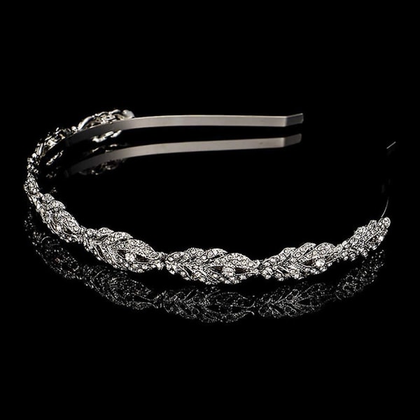 Briadal Crown Rhinestone Tiara Headband Crown Hair Accessory (kulta) Silver