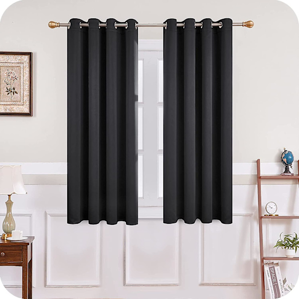 Blackout gardiner isolerende gardiner sort 140x175 cm moderne