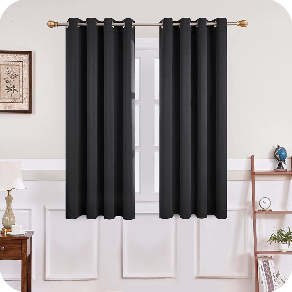 Mörkläggningsgardiner isolerande gardiner svart 140x175 cm moderna