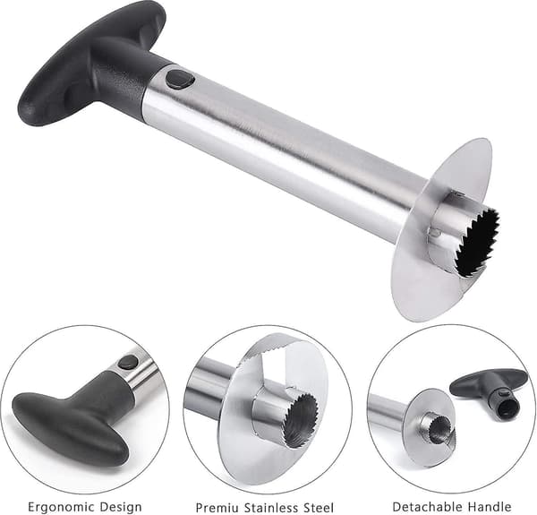 Ananas Cutter Corer Slicer Peeler, Rustfritt Stål Slicer Stem Remover Cutter Tool