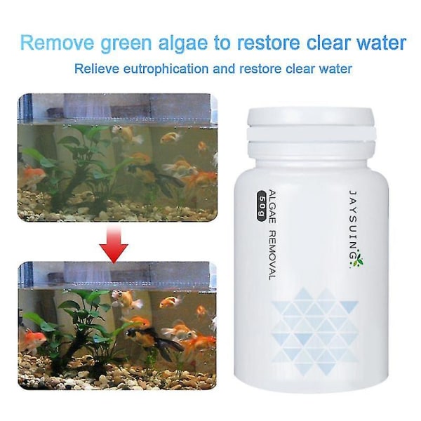 Aquarium Water Purifying Powder Fast Water Cleaning Fish Tank Purifie Algae Repellent Agent Tank Moss Remover Aquarium 50g