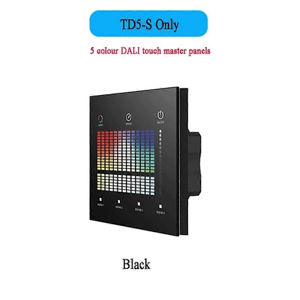 Veggmontert Smart Panel Fjernkontroll & CCT Dimmer Panel LED Smart Dimming Kontroll for Smart Hjem Svart