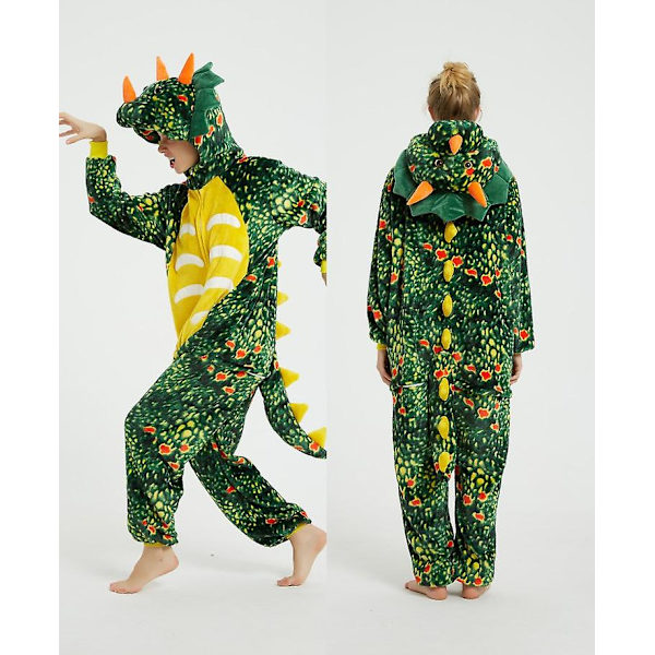 Unisex-flanellieläinpyjama Yksivärinen yöasu Hupullinen yöasu Juhla Cosplay-eläin Siamin pyjama S