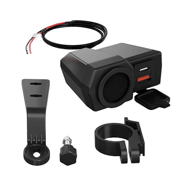 USB Stik Motorcykel Styr & Bakspejl Vandtæt Hurtig Oplader Telefon Strømadapter Digital Voltmeter Termometer
