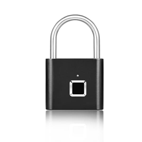 Utomhus smart fingeravtryckslås vattentät Bluetooth fingeravtrycks hänglås svart
