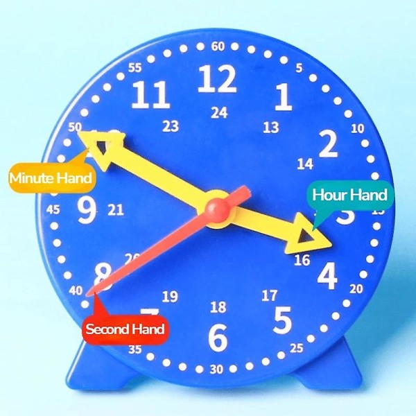 Barn Klokke Pedagogiske Leker Time Minutt Sekund Kognisjon Fargerike klokker Leker Barn Tidlig Førskole Læremidler Dark Blue