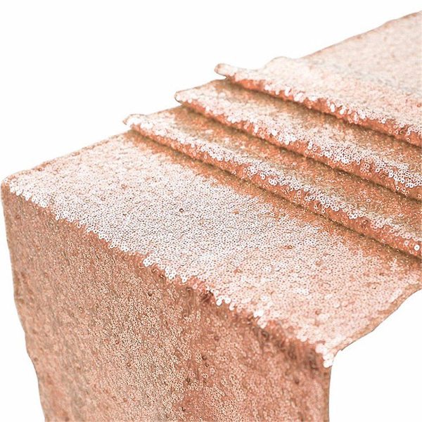 Bordløper &quot;Gullfarget paljettduk&quot; cream color 30x275cm