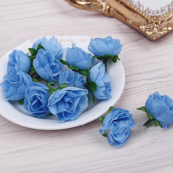 50 stk. Kunstige Blomsterhoveder Kunstige Blomster Simulation Kunstige Blomster Dekoration Light Blue
