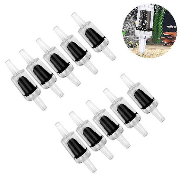 Plast Envägs Backventiler 10st Akvarium Luftpump Black