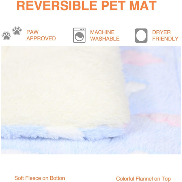 Hundeseng kæledyr tæppe blødt fortykket fleece pude seng måtte til hvalp hund kat sofa pude hjem tæppe varmt sovebetræk 70cm B x 100cm L, grøn knogle